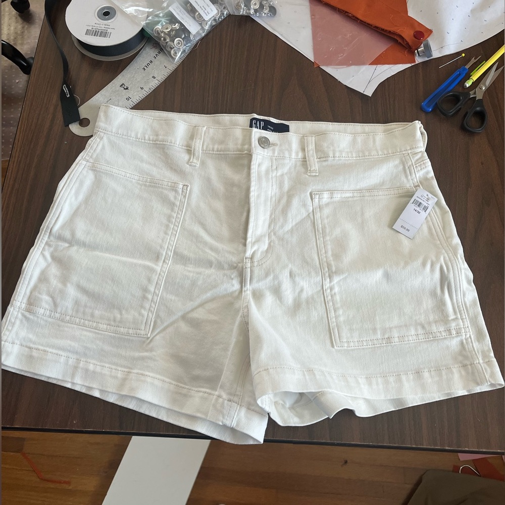 Gap High-Waisted White Denim Shorts